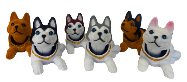 ISpchen Tête à Secouer Chiot - Figurine Tableau De Bord PVC 17,5 Cm - Cadeau Auto, Bureau