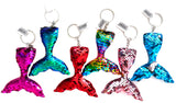 6" SEQUIN CLOTH MERMAID TAIL KEYCHAIN  (Sold by the piece OR DOZEN)