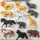 PLAY RUBBER 7 INCH WILD / ZOO ANIMALS  ( sold by the PACK OF 6 ASST wild animals )