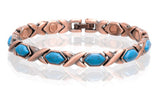 SOLID COPPER MAGNETIC TURQUOISE LINK BRACELET style #TQ-D (sold by the piece )