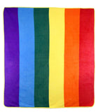 RAINBOW PRIDE LARGE 50X60 IN PLUSH THROW BLANKET ( sold by the piece )