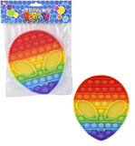 7 INCH RAINBOW ALIEN BUBBLE POPPERS SILICONE STRESS RELIEVER TOY (sold by the piece )