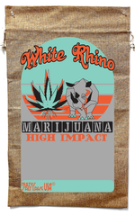 WHITE RHINO MARIJUANA BURLAP BAG  ( sold by the piece )