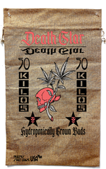 DEATH STAR MARIJUANA BURLAP BAG ( sold by the piece )