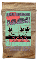 MIAMI MARIJUANA BURLAP BAG ( sold by the piece )