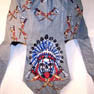 INDIAN SKULL W BONNET WAR CRY BANDANA CAP (Sold by the piece) -* CLOSEOUT NOW $ 1.EA