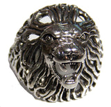 LION HEAD DELUXE SILVER BIKER RING (Sold by the piece)