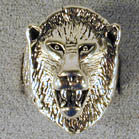 LION HEAD DELUXE SILVER BIKER RING (Sold by the piece) - CLOSEOUT NOW $ 3.75 EA