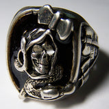 GRIM REAPER WITH AXE BIKER RING ( sold by the piece ) *- CLOSEOUT $ 3.75 EACH