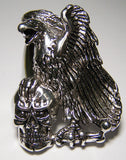 LARGE EAGLE HOLDING SKULL BIKER RING  (Sold by the piece)