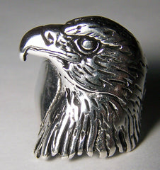 SIDEWAYS EAGLE HEAD DELUXE BIKER BIKER RING (Sold by the piece) *
