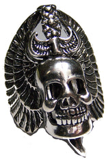 SKULL HEAD WINGS & DAGGER BIKER RING (Sold by the piece)