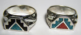 PYRAMID NATIVE DESIGN SILVER DELUXE BIKER RING (Sold by the piece) *