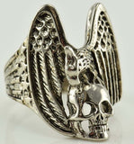 EAGLE WITH SKULL BIKER RING  (Sold by the piece)