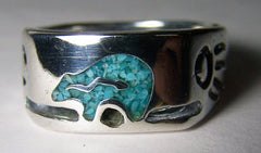 size 14 NATIVE BEAR DESIGN BIKER RING (Sold by the piece)