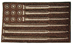MILITARY DESERT BROWN  CAMO AMERICAN FLAG BULLET SHELL EMBROIDERED PATCH ( sold by the piece )