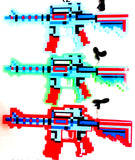 15" PIXEL MACHINE GUN LIGHT UP TOY WITH SOUND (sold by the piece or dozen)