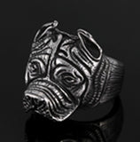 BULLDOG STAINLESS STEEL BIKER RING ( sold by the piece )