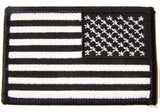 BLACK & WHITE AMERICAN FLAG right arm 3 INCH EMBROIDERED PATCH ( sold by the piece )