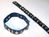 LEATHER IRON CROSS CHOKER NECKLACE WITH SPIKES (sold by the piece or dozen ) CLOSEOUT $ 1.50 EA