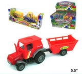 DIECAST METAL FARM TRACTOR WITH TRAILER (Sold by the piece or dozen)