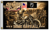 ALL GAVE SOME / SOME GAVE ALL POW MIA VET DELUXE 3 X 5  BIKER FLAG (Sold by the piece)