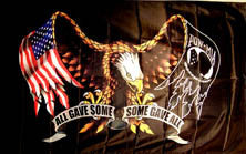 EAGLE POW SOME GAVE ALL  DELUXE 3' X 5' FLAG (Sold by the piece)