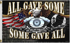 ALL GAVE SOME DELUXE 3 X 5 MILITARY POW EAGLE FLAG (Sold by the piece)