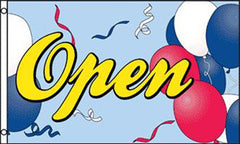 OPEN BALLOONS 3' x 5' FLAG (Sold by the piece)