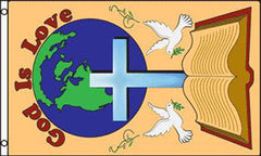 GOD IS LOVE 3 x 5 FLAG (Sold by the piece)