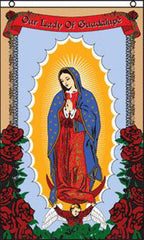 GUADALUPE ROSES 3 x 5 RELIGIOUS FLAG (Sold by the piece)