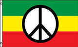RASTA PEACE SIGN 3' x 5' FLAG (Sold by the piece)