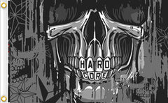 HARD CORE SKULL DELUXE 3 x 5 BIKER FLAG (Sold by the piece)