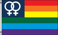 VENUS  SMALL IN CORNER RAINBOW PRIDE FLAG 3 X 5  (Sold by the piece)