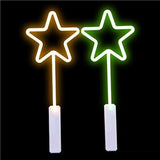 18" Neon LED Star Wand With Thick Handle  (sold by the piece)
