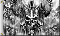 SKULL DAGGERS AND SWORDS DELUXE 3' X 5' BIKER FLAG (Sold by the piece)