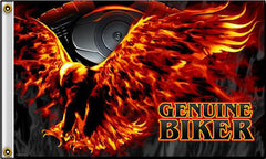 GENUINE BIKER FLYING EAGLE DELUXE 3' X 5' BIKER FLAG (Sold by the piece)