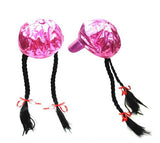 PINK TWIN BRAIDED PONYTAIL  HAT (Sold by the piece) CLOSEOUT NOW 1.00
