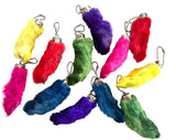 PURPLE ONLY COLORED RABBIT FOOT KEYCHAINS (Sold by the dozen assorted or by color )