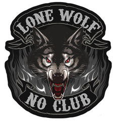 jumbo 11 inch LONE WOLF CLUB JUMBO PATCH (Sold by the piece)