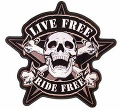 LIVE FREE SKULL BONES JUMBO PATCH (Sold by the piece)