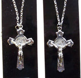 JESUS ON SILVER CRUCIFIX CROSS ON CHAIN NECKLACE (Sold by the PIECE OR dozen) *- OVERSTOCK /  CLOSEOUT NOW AS LOW AS 50 CENTS EA