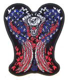 JUMBO PATRIOTIC DOVES WINGS  PATCH 10 INCH (Sold by the piece)