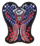 JUMBO PATRIOTIC DOVES WINGS PATCH 10 INCH (Sold by the piece)