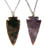 *LARGE* 2-3 INCH ARROWHEAD PENDANT SILVER LINK 18 INCH CHAIN NECKLACE  ( sold by the peice or dozen )