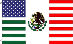 MEXICO AMERICAN FRIENDSHIP COMBO FLAG 3 X 5 FLAG ( sold by the piece )