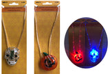 LARGE PUMPKIN & SKULL LIGHT UP HALLOWEEN NECKLACE  (sold by the piece or dozen)