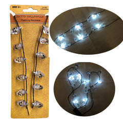 MINI SKULL LIGHT UP HALLOWEEN NECKLACE  (sold by the piece or dozen)
