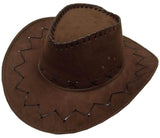 DARK BROWN HEAVY LEATHER STYLE COWBOY HAT (Sold by the piece or dozen)