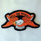 HELL ON WHEELS EAGLE 4 INCH PATCH (Sold by the piece or dozen ) -* CLOSEOUT AS LOW AS .75 CENTS EA